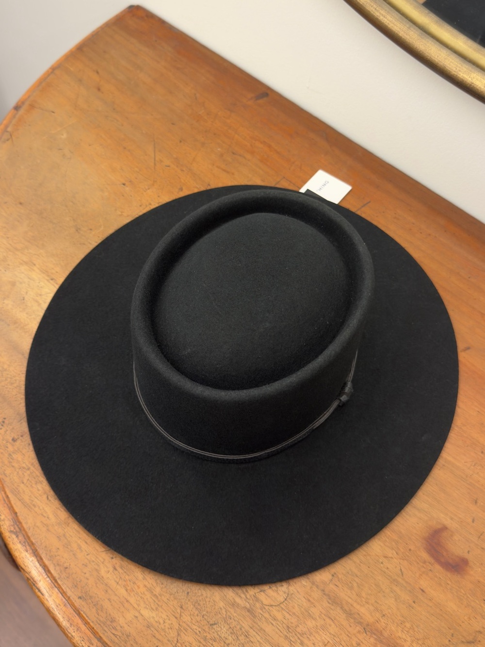 Black Wool Wide Brim Hat